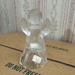 Frosted lead Crystal Angel Figurine Bell